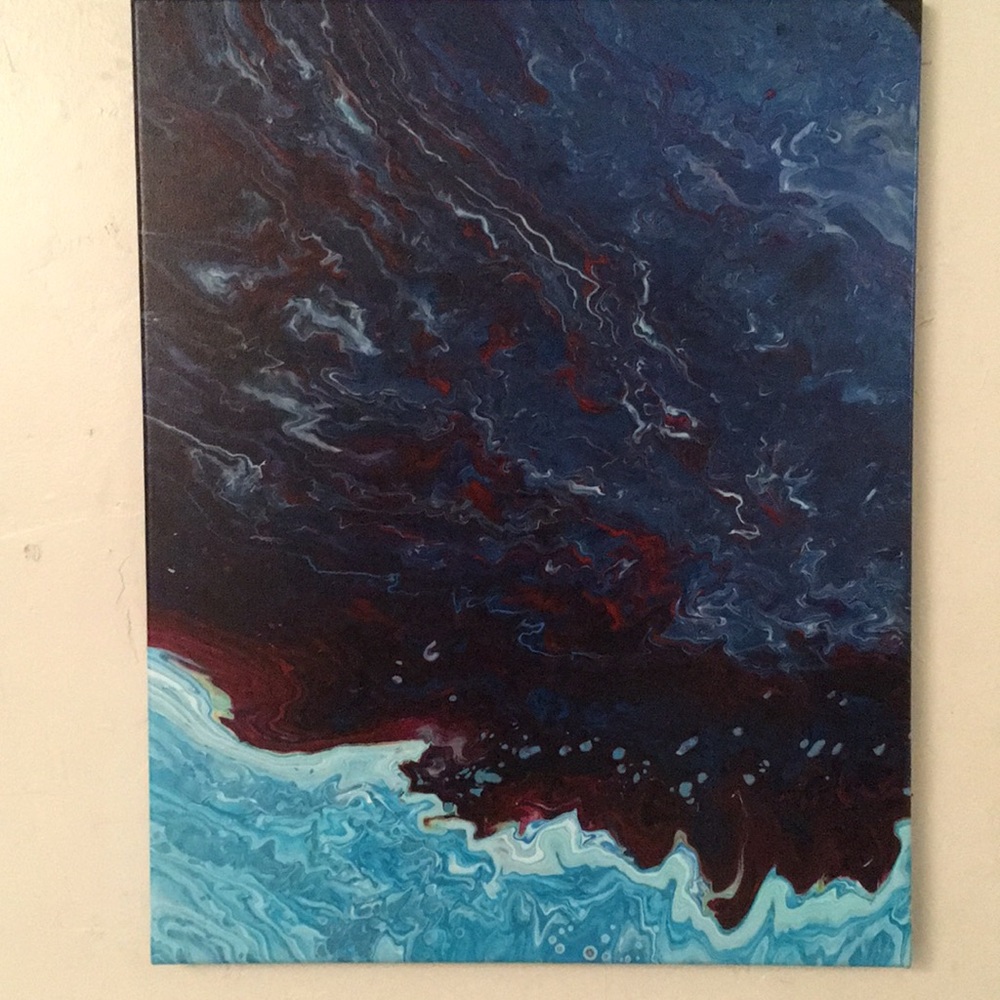 Glimpse of the Sea - Acrylic Pour on Canvas 16x20